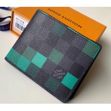 Louis Vuitton Damier Graphite Pixel Canvas Slender Wallet N60182 Green 2019