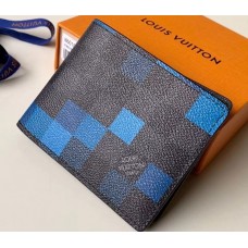 Louis Vuitton Damier Graphite Pixel Canvas Slender Wallet N60180 Blue 2019