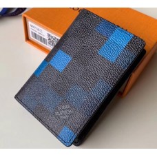 Louis Vuitton Damier Graphite Pixel Canvas Pocket Organiser Wallet N60158 Blue 2019