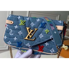 Louis Vuitton New Wave Chain Pochette Bag M67531 Denim 2019