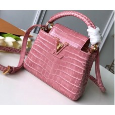 Louis Vuitton Crocodilien Brillant Capucines Mini Bag N95003 Rose Tourmaline