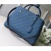 Louis Vuitton Monogram Empreinte Leather Montaigne MM Bag Bleu Jean