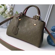 Louis Vuitton Monogram Empreinte Leather Montaigne BB Bag Kaki Fango
