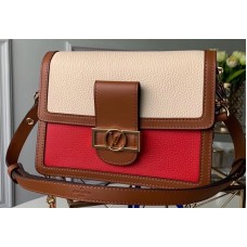 Louis Vuitton Taurillon Leather Dauphine MM Bag M53830 Beige/Red 2019