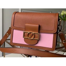 Louis Vuitton Taurillon Leather Mini Dauphine Bag M53805 Brown/Pink 2019