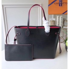 Louis Vuitton Original Quality Epi Neverfull MM Bag M54185 Noir/Fuchsia