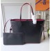 Louis Vuitton Original Quality Epi Neverfull MM Bag M54185 Noir/Fuchsia