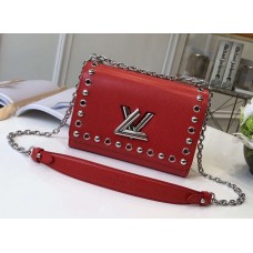 Louis Vuitton Studs And Eyelets Epi Leather Twist PM Bag Coquelicot 2018