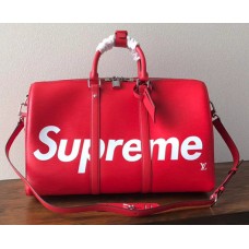 Louis Vuitton Epi Leather Keepall 45 Bag Supreme Red 2018