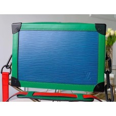 Louis Vuitton EPI Leather Soft Trunk Messenger Bag Blue/Green 2019