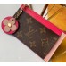 Louis Vuitton Flower Monogram Canvas Zipped Card Holder M67494 Hot Pink 2019