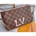 Louis Vuitton Damier Ebene Canvas Pochette Double Zip Bag N60254 2019