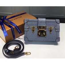 Louis Vuitton Epi Leather Petite Malle Bag denim blue m50016