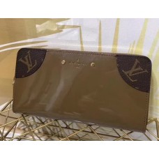 Louis Vuitton Sarah Monogram Vernis Leather Zip Around Wallet Taupe 2018