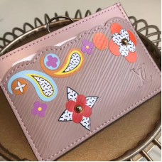 Louis Vuitton Epi Leather Card Holder with Monogram flower M62068 Pink