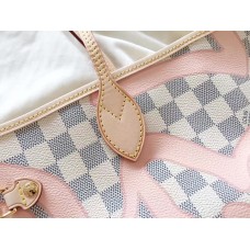 LOUIS VUITTON  DAMIER AZUR  CANVAS HANDBAG  2017 MONOGRAM PINK PRINTING