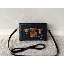 Louis Vuitton Epi Leather Trim Petite Malle Bag black