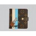 LOUIS VUITTON MONOGRAM GROOM COMPACT ZIPPED WALLET BLUE