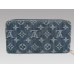 Monogram Denim Zippy Wallet Blue