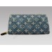 Monogram Denim Zippy Wallet Blue