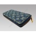 Monogram Denim Zippy Wallet Blue