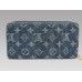 Monogram Denim Zippy Wallet Blue