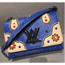 Louis Vuitton Epi Denim Twist MM Bag Studs And Colored Cabochons M54445 Blue 2017