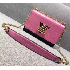 Louis Vuitton Epi Smooth Leather Twist Shoulder Bag MM Pink/Black 2017
