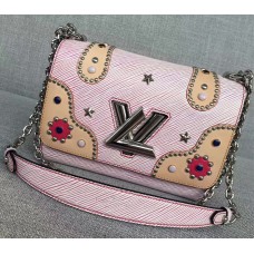 Louis Vuitton Epi Leather Patches &amp; Studs Twist MM Bag Pink 2017