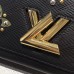 Louis Vuitton Flower Embellished Epi Twist MM Bag Black