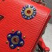 Louis Vuitton Flower Embellished Epi Twist MM Bag Red