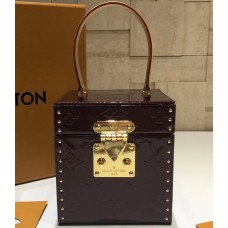 Louis Vuitton Vintage Monogram Vernis Bleecker Box Top Handle Bag Burgundy 2019