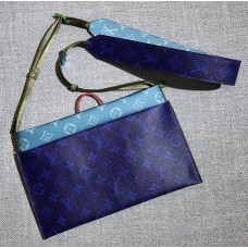 Louis Vuitton Monogram Canvas Shoulder Bag Blue 2018