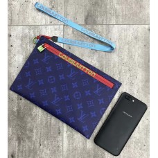 Louis Vuitton Monogram Canvas Large Pouch Clutch Blue/Red 2018