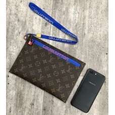 Louis Vuitton Monogram Canvas Large Pouch Clutch Blue 2018