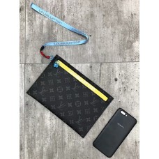 Louis Vuitton Monogram Canvas Large Pouch Clutch Yellow 2018