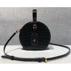 Louis Vuitton Croco Pattern Petite Boite Chapeau Bag Black 2018