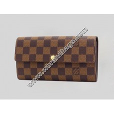 LOUIS VUITTON DAMIER EBENE CANVAS SARAH WALLET