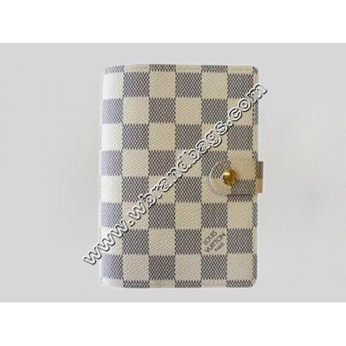 Authentic Louis Vuitton Damier Azur Small Ring Agenda Cover R20706