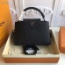 Louis Vuitton Capucines PM Bag M42242 Black/Silver