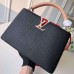 Louis Vuitton Capucines PM Bag Colorblock M51814 Black/Apricot/Red