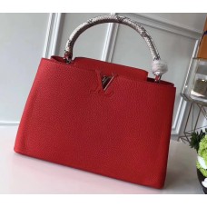 Louis Vuitton Capucines MM Bag Python Handle N91899 Rubis