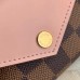 Louis Vuitton Damier Ebene Canvas Zoé Wallet N60167 Rose Ballerine 2019