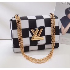 Louis Vuitton Twist MM Bag in Damier Leather Black/White M50280 2018