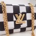 Louis Vuitton Twist MM Bag in Damier Leather Black/White M50280 2018