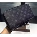 Louis Vuitton iconic black and grey Monogram Eclipse canvas clutch