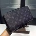 Louis Vuitton iconic black and grey Monogram Eclipse canvas clutch