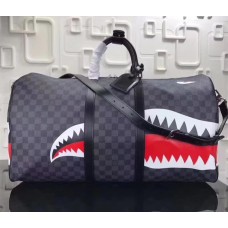 Louis Vuitton Shark Damier Graphite Canvas Keepall Bandouliere 55 M54169