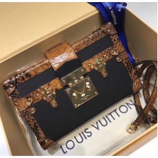 Louis Vuitton Petite Malle N94723 Brown Python Leather/Black 2018