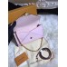 Louis Vuitton Monogram Vernis Leather Envelope Clutch on Chain M90990 Light Pink